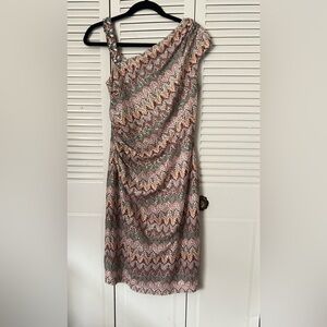 David Meister Sequin Beaded One Shoulder Dress – Size 6, Elegant Cocktail Party